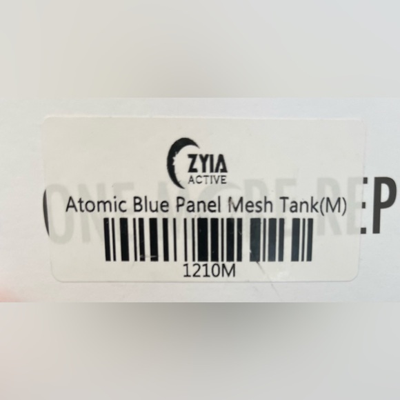 ZYIA Active Atomic Blue Panel Mesh Sport Tank Size Medium - Picture 6 of 8